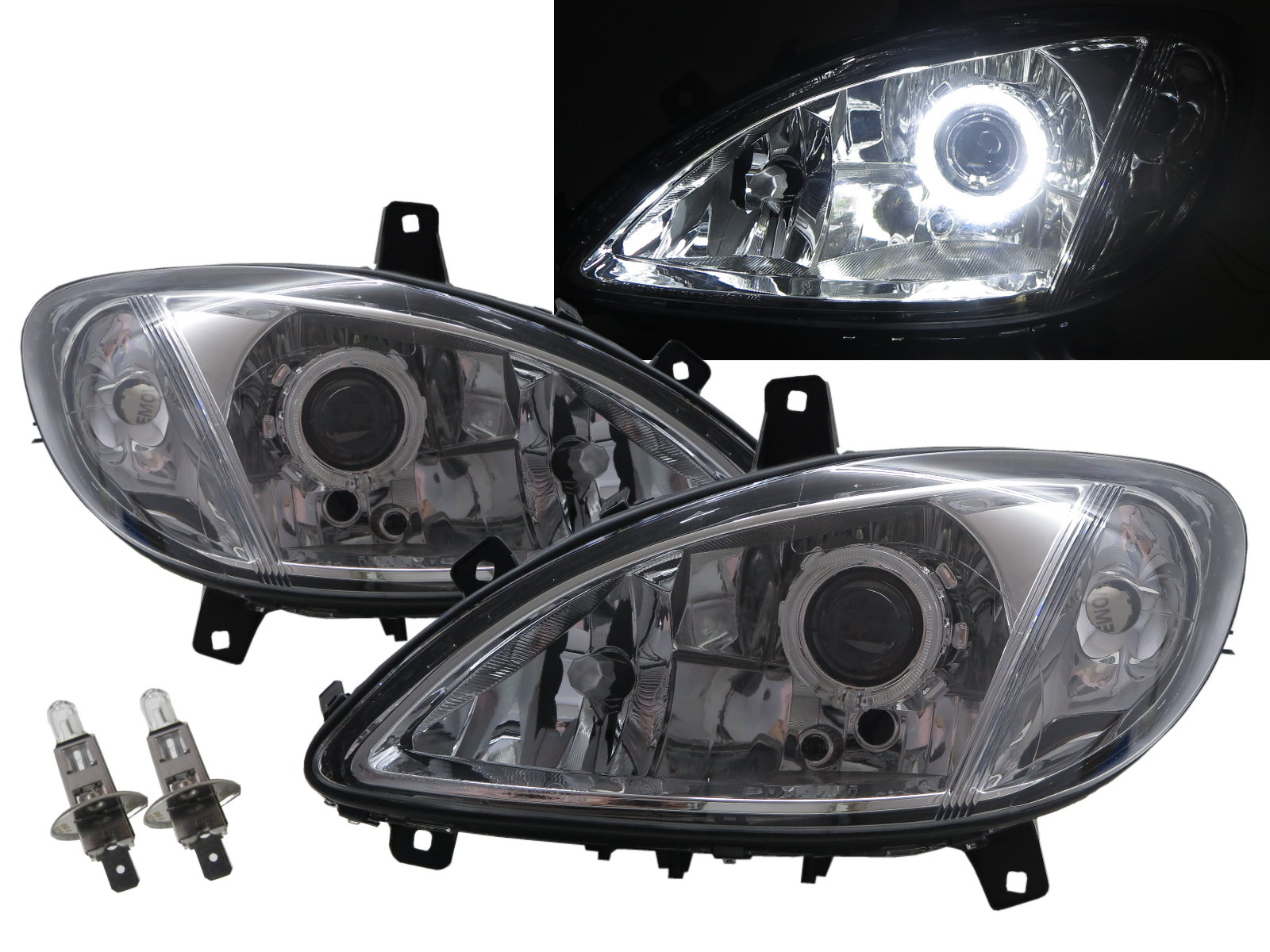 V-Class W639 VITO 03-10 Guide LED Angel-Eye Headlight CH for Mercedes-Benz  LHD