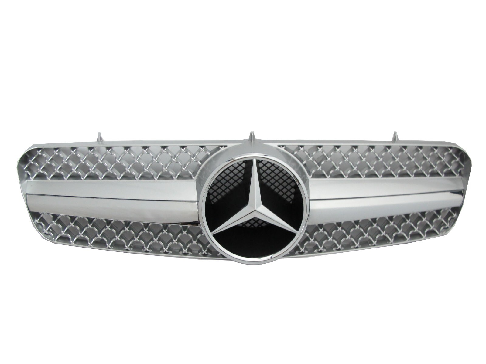 CrazyTheGod CL-CLASS W215/C215 2000-2005 Coupe 2D 1FIN GRILLE/GRILL Chrome/Silver V2 for Mercedes-Benz