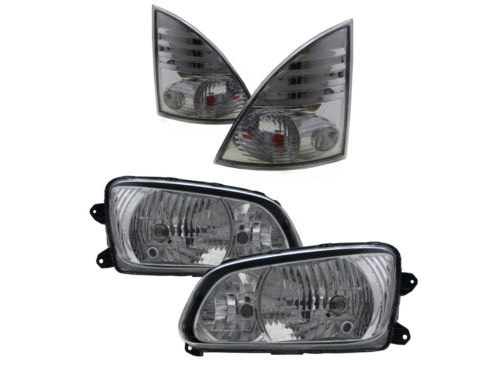 CrazyTheGod Profia 2008-Present Truck 2D Clear W/ Corner Lamp Headlight Headlamp W/ Motor Chrome V3 for HINO LHD