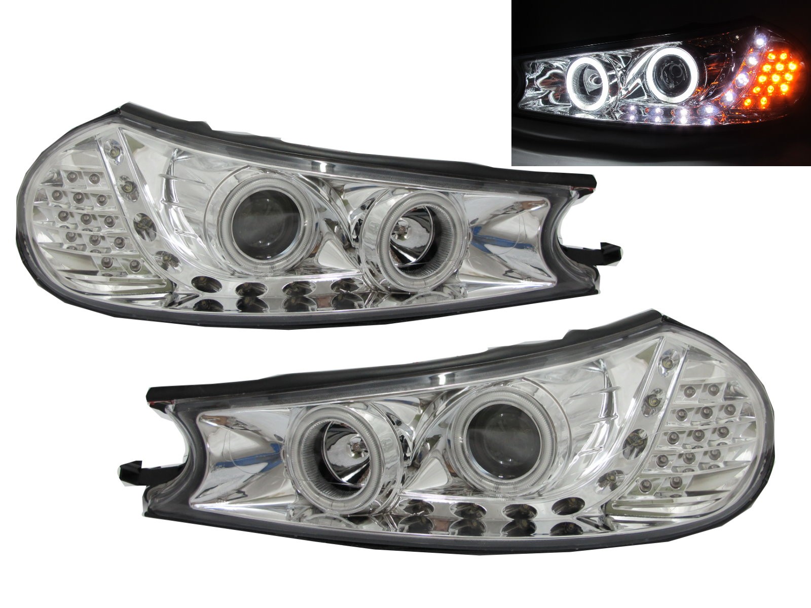 CrazyTheGod MONDEO HC/HE Second generation 1996-2001 Wagon 4D/5D CCFL Projector R8Look Headlight Headlamp Chrome for FORD LHD