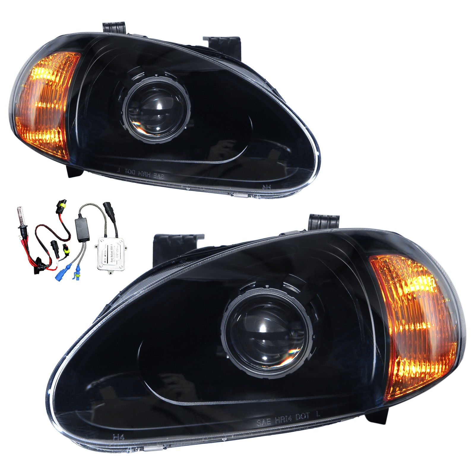 CrazyTheGod DEL SOL CRX 1993-1997 Roadster 2D Projector HID Headlight Headlamp Black for HONDA LHD