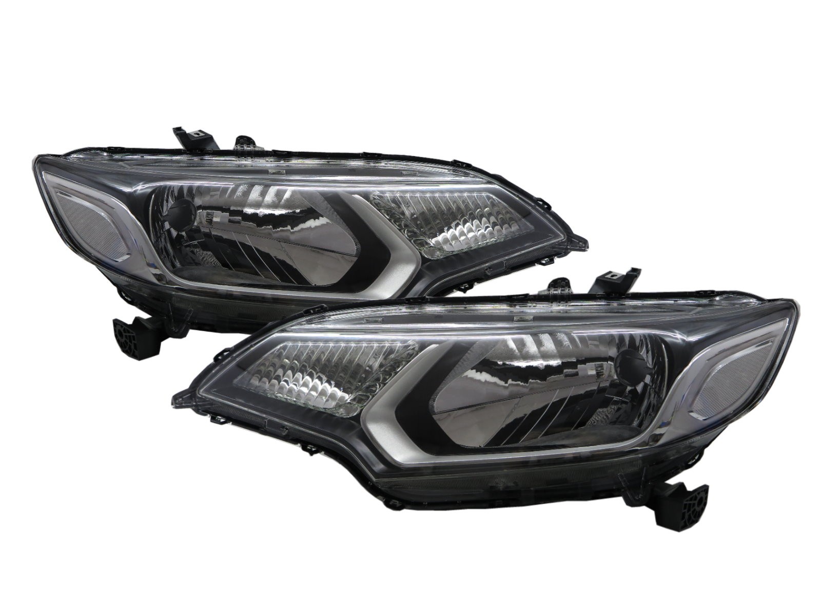 CrazyTheGod FIT/JAZZ Third generation 2013-present Hatchback 5D Clear Headlight Headlamp EU Black for HONDA LHD