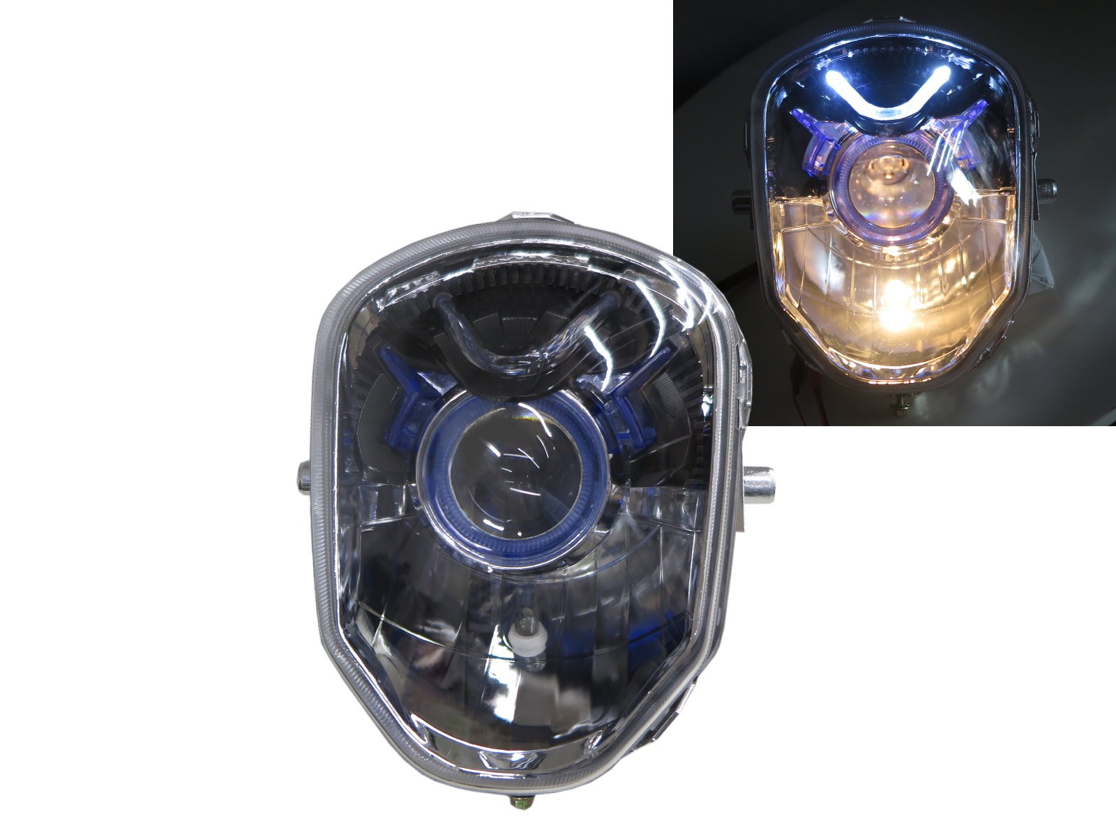 CrazyTheGod Grom 2013-2015 Motorcycles Projector Headlight Headlamp Chrome for HONDA
