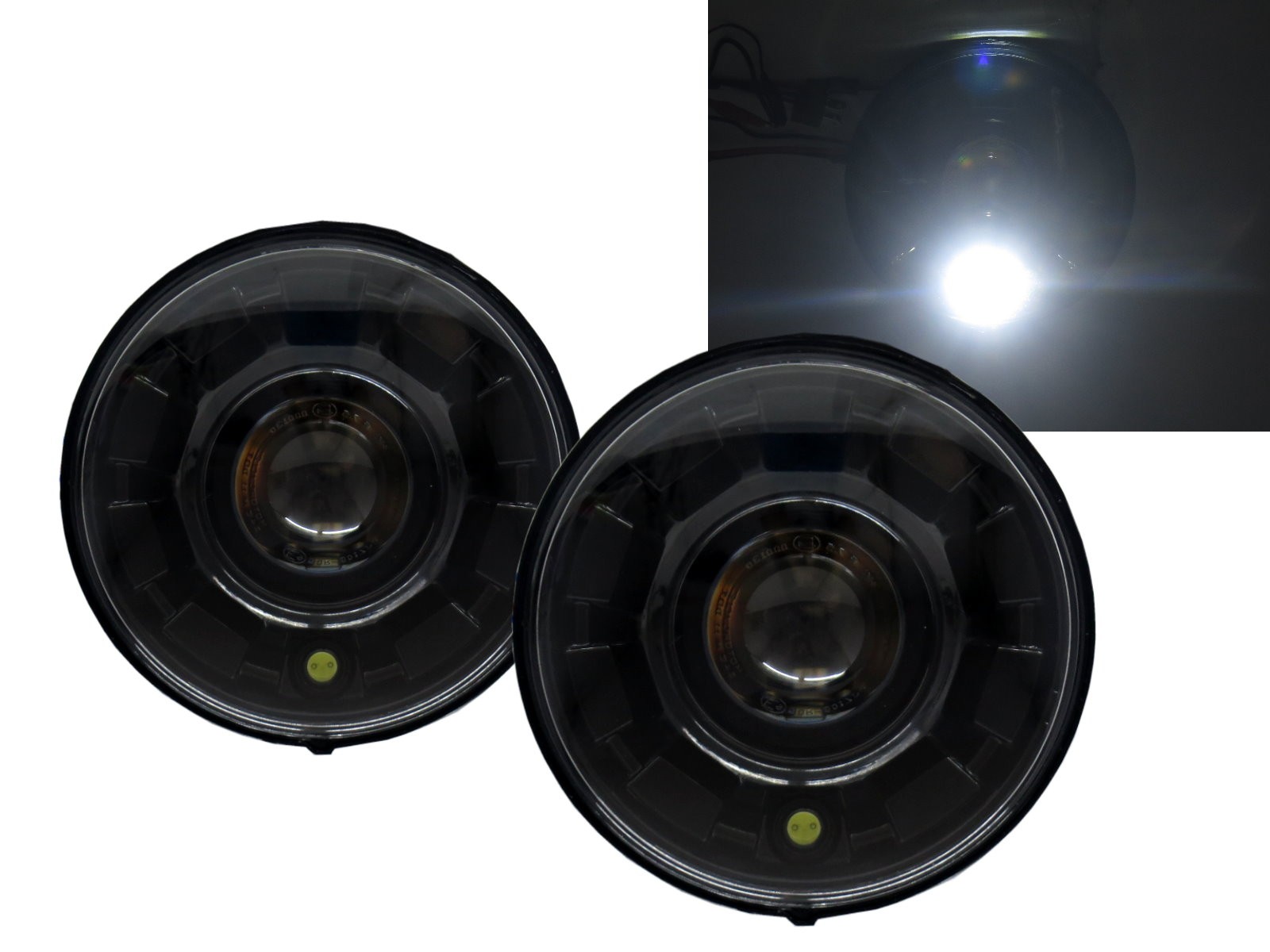 CrazyTheGod Patrol 160/Y60 1988-1999 Wagon/VAN/Pickup 2D/3D/5D LED Halo Projector Headlight Headlamp Black for NISSAN RHD
