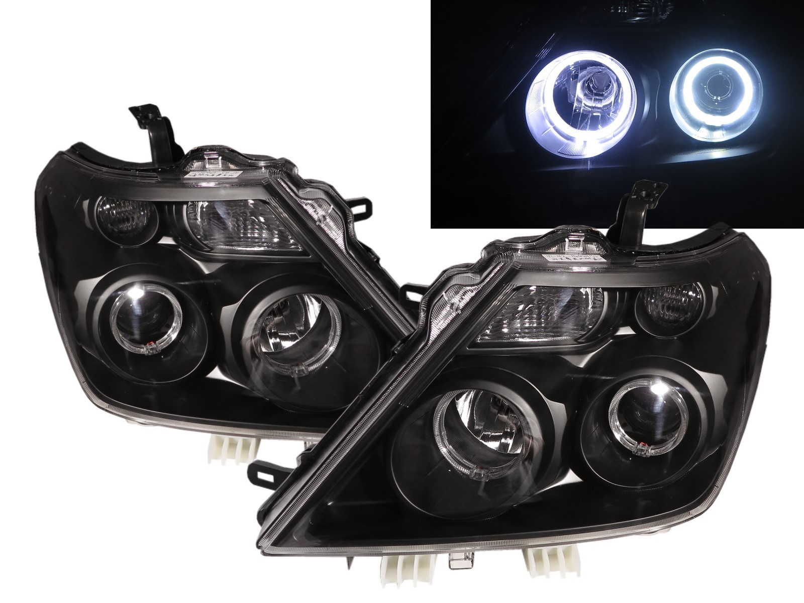 CrazyTheGod Patrol Royale 2015-Present Wagon/SUV 5D LED Angel-Eye Projector Headlight Headlamp Black for NISSAN LHD