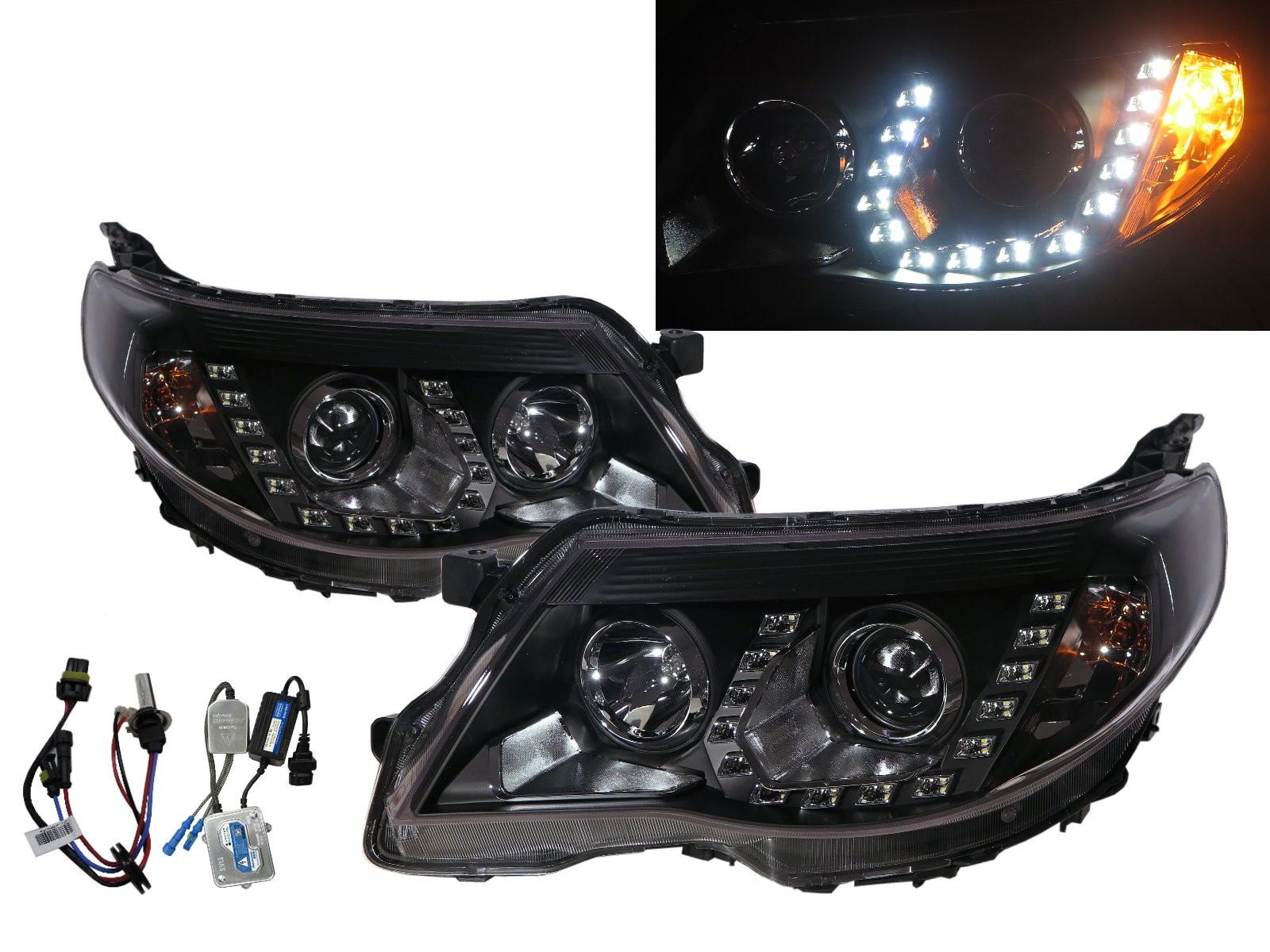 CrazyTheGod Forester SH Third generation 2008-2013 Wagon 5D Projector HID Headlight Headlamp Black for SUBARU LHD