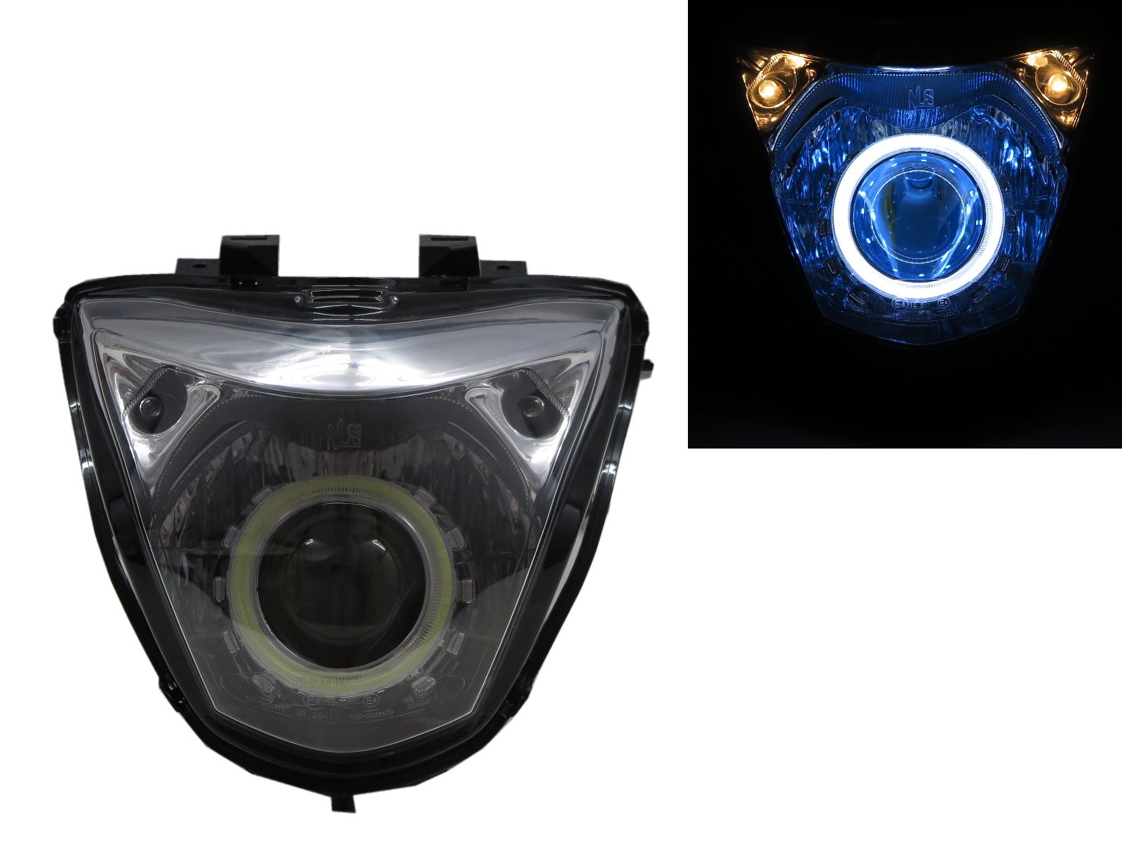CrazyTheGod Inazuma GW250 2013-2017 Motorcycles COB Projector Headlight Headlamp Chrome for SUZUKI