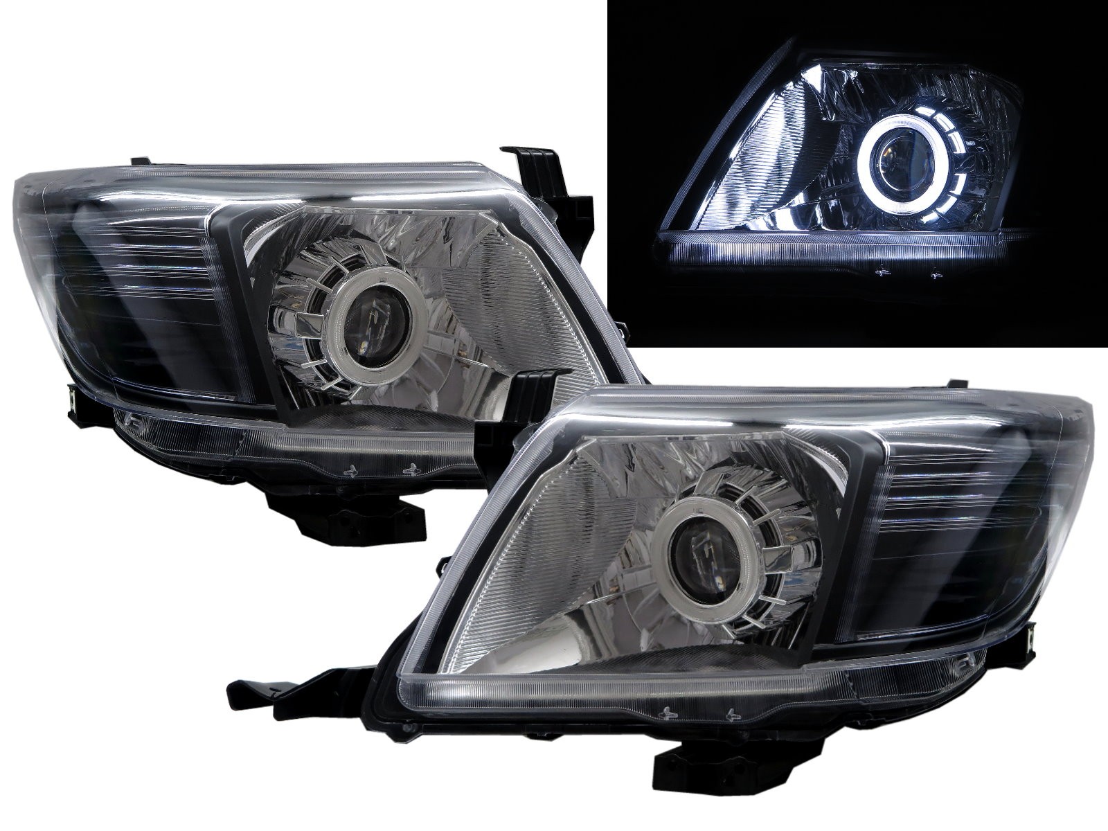CrazyTheGod HILUX Vigo AN10/AN20/AN30 Seventh generation 2011-2015 FACELIFT Pickup 2D/4D CCFL Projector Headlight Headlamp Black for TOYOTA LHD