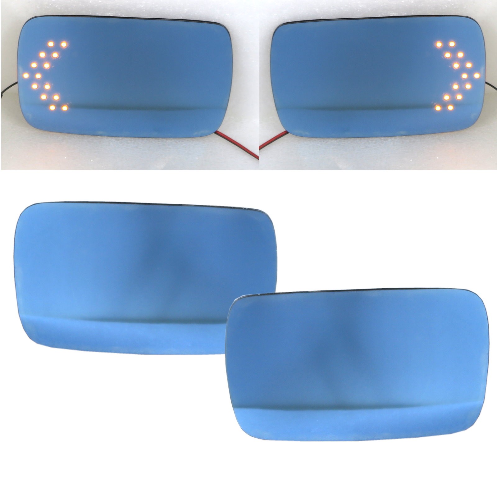CrazyTheGod 3-Series E36 Third generation 1990-2000 Touring/Sedan/Coupe/Convertible 2D/4D/5D LED Signal Light Anti-Glare MIrror Glass Blue for BMW