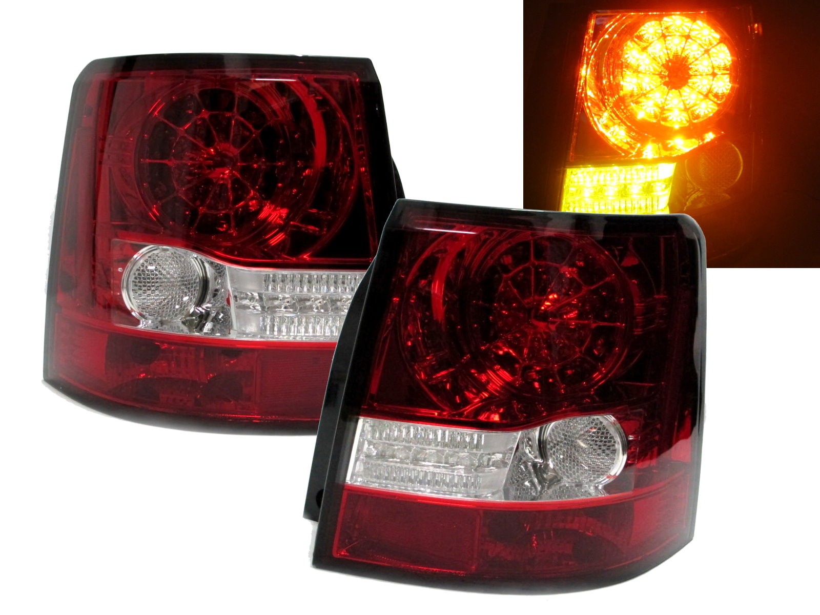 CrazyTheGod Range Rover Sport 2006-2009 L320 LED Tail Rear Light Red/Clear for Land Rover