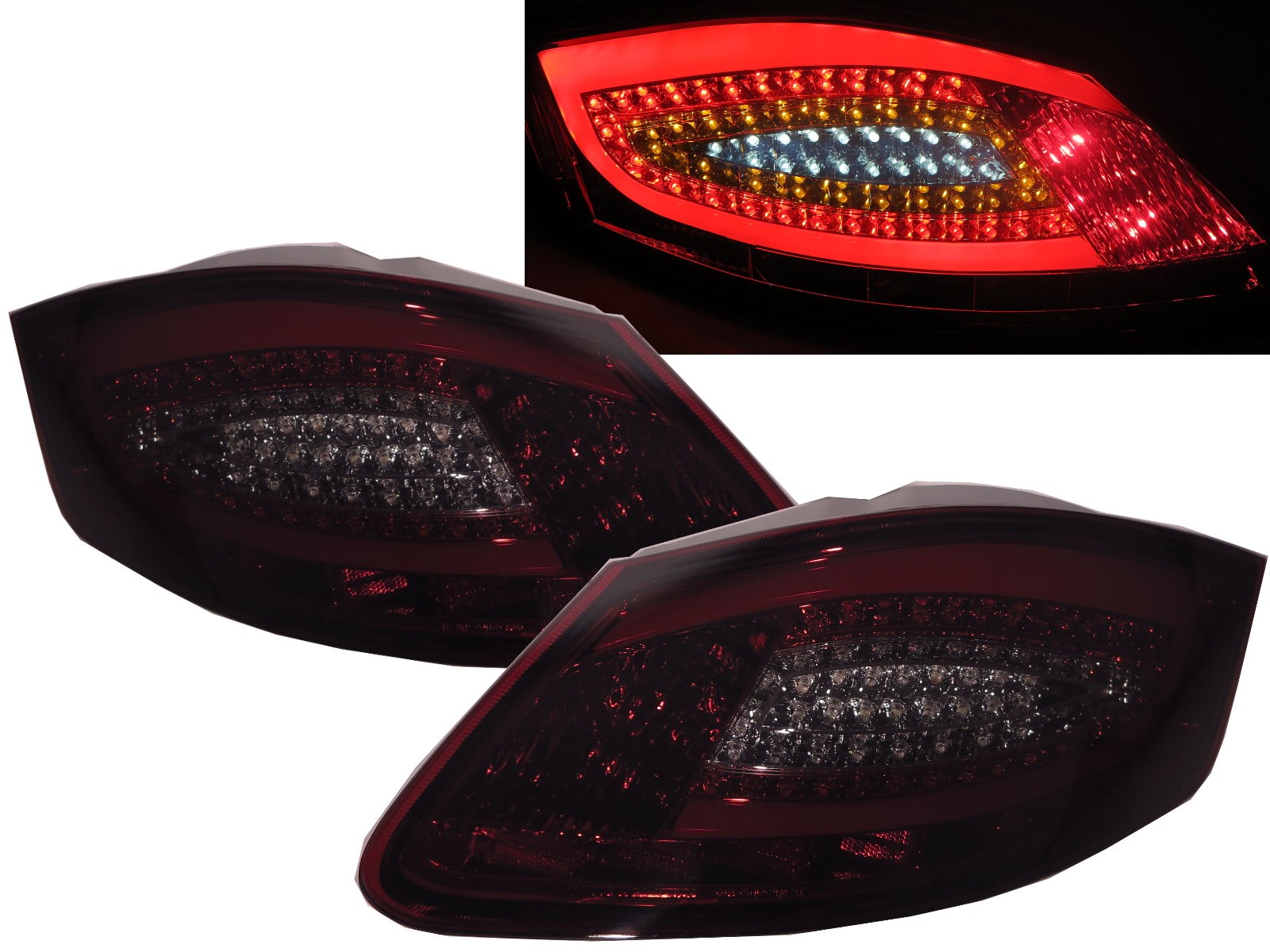 CrazyTheGod BOXSTER 987 Second generation 2005-2008 Roadster 2D LED Tail Rear Light Red/Smoke for PORSCHE 