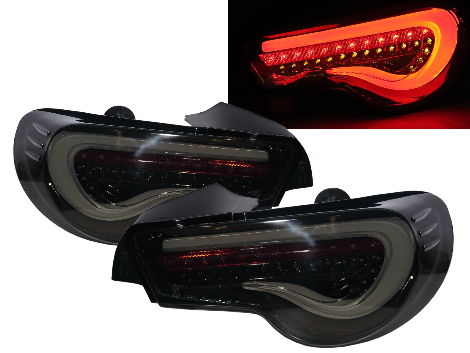 CrazyTheGod FR-S 2012-2016 Coupe 2D LED Dynamic Turn signal Tail Rear Light Smoke US for SCION
