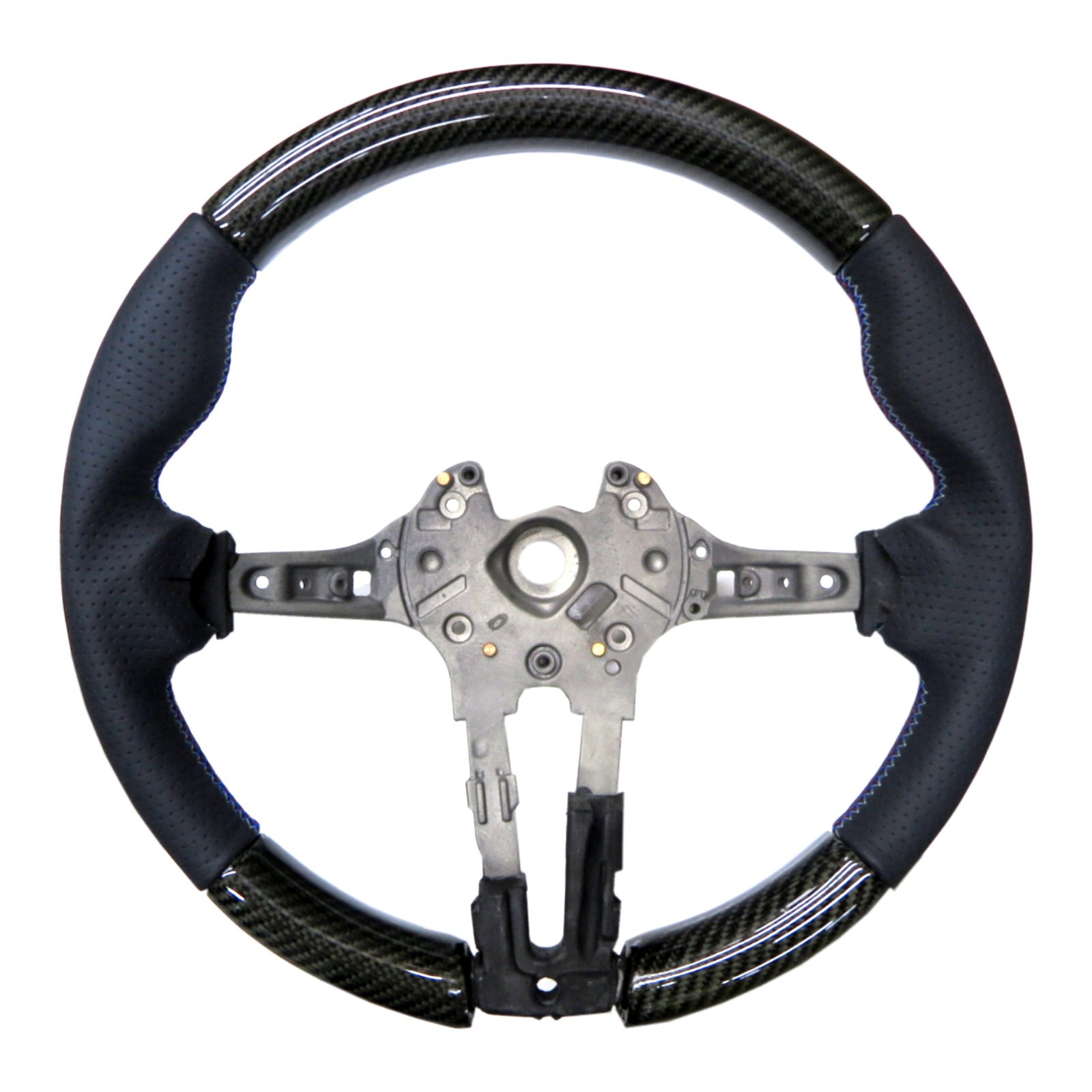 CrazyTheGod 2-Series F87 2015-2019 Coupe 2D Carbon Fiber Steering Wheel Black Leather Carbon-Black Wood Carbon fiber for BMW