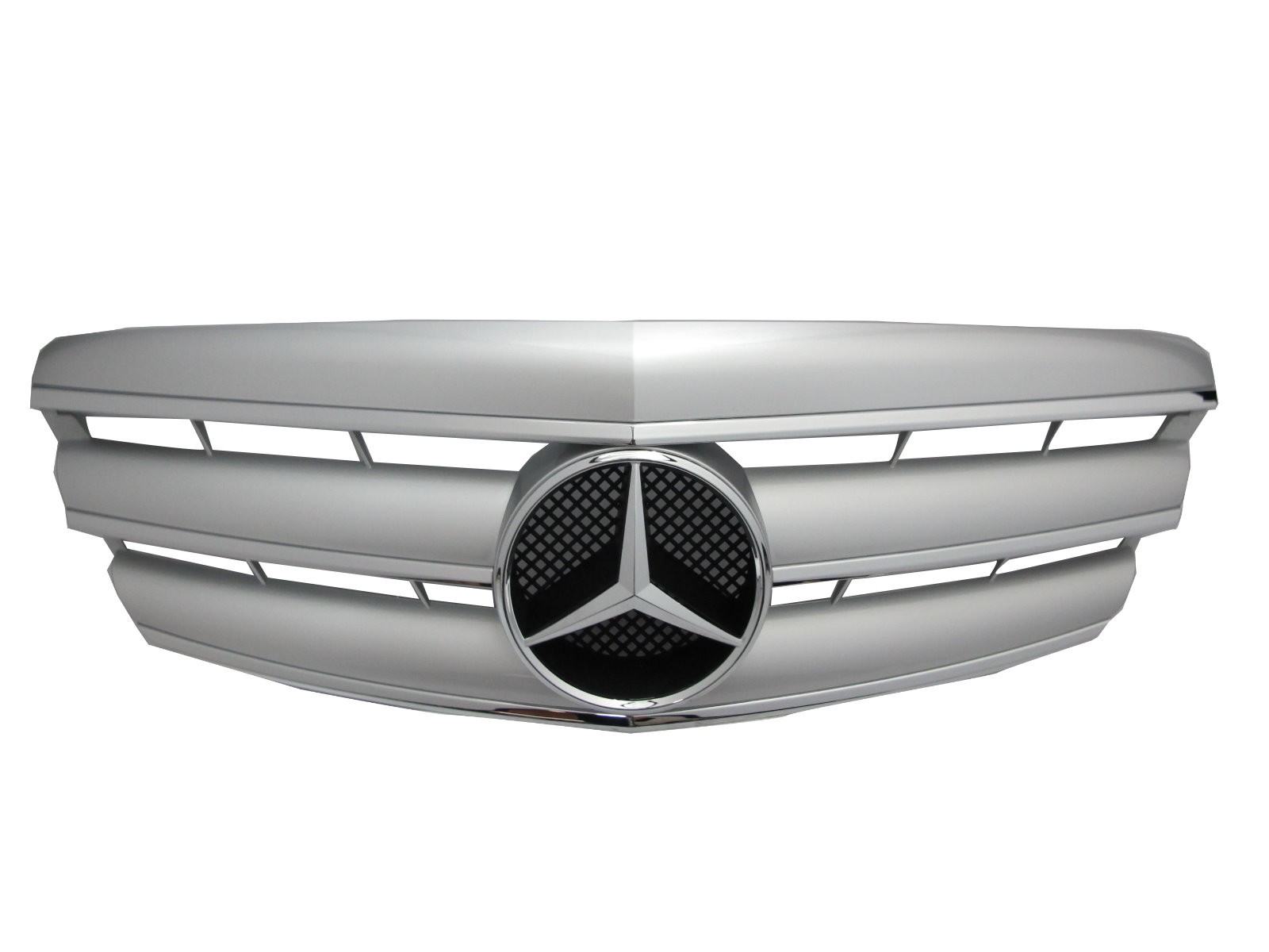 CrazyTheGod S-CLASS W221 2006-2009 PRE-FACELIFT Sedan 4D 3FIN GRILLE/GRILL Chrome/Silver for Mercedes-Benz