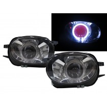 CrazyTheGod CL-CLASS W215/C215 CL55 AMG 2000-2002 Coupe 2D Guide LED Halo Devil Eye Projector Fog Light Lamp for Mercedes-Benz