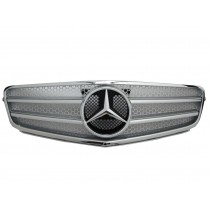 CrazyTheGod W204 2008-2010 Pre-Facelift GRILLE/GRILL 2FIN CHROME/SILVER for Mercedes-Benz