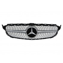 CrazyTheGod C-CLASS W205 2014-present Sedan 4D C450 Look GRILLE/GRILL CHROME/SILVER for Mercedes-Benz