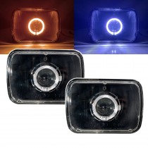CrazyTheGod Comanche 1986-1992 Truck 2D Guide LED Angel-Eye Projector Headlight Headlamp Black for JEEP LHD