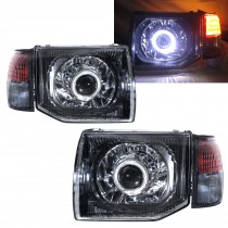 CrazyTheGod PAJERO Second generation 1991-1997 PRE-FACELIFT SUV 3D/5D Guide LED Angle-Eye Projector Headlight Headlamp Black for Mitsubishi RHD