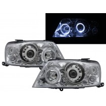 CrazyTheGod ESCAPE First generation 2004-2007 FACELIFT SUV 5D Guide LED Angel-Eye Projector Headlight Headlamp Chrome for FORD LHD