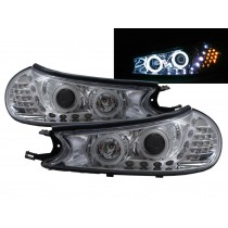 CrazyTheGod MONDEO HC/HE Second generation 1996-2001 Facelift Wagon 4D/5D Cotton Halo LED R8Look Headlight Headlamp Chrome for FORD RHD
