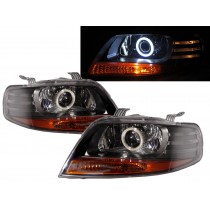 CrazyTheGod Aveo First generation 2002-2011 Hatchback 3D/5D COB Projector Headlight Headlamp Black for CHEVROLET CHEVY RHD
