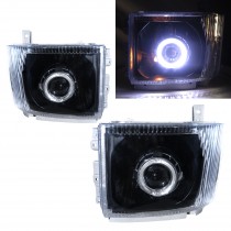 CrazyTheGod W-Series W4500 2007-Present Truck Guide LED Angel-Eye Projector Headlight 12V W/ Motor Headlamp Black for GMC LHD