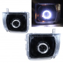 CrazyTheGod W-Series W4500 2007-Present Truck Guide LED Angel-Eye Projector Headlight 12V W/O Motor Headlamp Black for GMC RHD