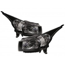 CrazyTheGod Cruze J300 First generation 2008-2011 Clear Headlight Headlamp Black for HOLDEN LHD