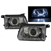 CrazyTheGod Rodeo Third generation 1997-2003 Pickup 4D Guide LED Angel-Eye Projector HID Headlight Headlamp Chrome for HOLDEN RHD
