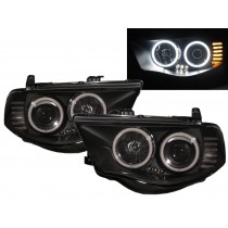 CrazyTheGod HUNTER 2005-2014 Pickup Truck/Ute/Bakkie 2D/4D LED Halo Projector Headlight Headlamp Black for Mitsubishi LHD