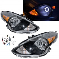 CrazyTheGod Latio N17 2014-2020 Facelift Sedan 4D Guide LED Angel-Eye Projector HID Headlight Headlamp Black EU V2 for NISSAN RHD