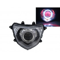CrazyTheGod TIGRA 2012-Present Motorcycles Guide LED Angel-Eye Projector Headlight Headlamp Chrome for PGO