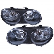 CrazyTheGod Rover Streetwise 2003-2005 Hatchback 3D/5D Clear Headlight Headlamp Black for ROVER LHD