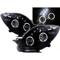 CrazyTheGod Yaris XP90 Second generation 2005-2008 Pre-Facelift Hatchback 3D/5D Angel-Eye Projector Headlight Headlamp Black for TOYOTA LHD