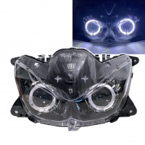 CrazyTheGod Force 2016-Present Scooters Guide LED Angel-Eye Projector Headlight Headlamp Black for YAMAHA