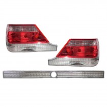 CrazyTheGod S-CLASS W140 Third generation 1997-1999 Sedan 4D Clear Tail Rear Light Red/White for Mercedes-Benz