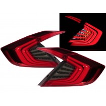CrazyTheGod CIVIC Tenth generation 2016-present Sedan 4D LED Tail Rear Light Red/Smoke for HONDA
