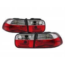 CrazyTheGod CIVIC EG/EH/EJ Fifth generation 1992-1995 Sedan/Coupe 2D/4D Clear Tail Rear Light Red/White for HONDA