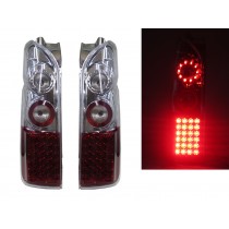 CrazyTheGod HIACE H200 First generation 2005-2011 VAN 3D/4D LED Tail Rear Light Red/White for TOYOTA