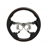 CrazyTheGod CAMRY XV40 2006-2011 STEERING WHEEL OE BROWN WOOD BLACK Leather for TOYOTA