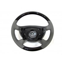 CrazyTheGod W211/S211 2003-2006 PRE-FACELIFT STEERING WHEEL OE Walnut-Classic WOOD GRAY Leather for Mercedes-Benz