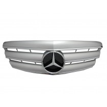 CrazyTheGod S-CLASS W221 2006-2009 PRE-FACELIFT Sedan 4D 3FIN GRILLE/GRILL Chrome/Silver for Mercedes-Benz