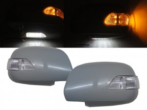 CrazyTheGod Hilux Vigo AN10/AN20/AN30 Seventh generation 2009-2015 SUV 5D LED Mirror Cover Unpainted Primer Coat for TOYOTA