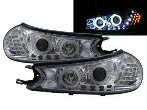 CrazyTheGod MONDEO HC/HE Second generation 1996-2001 Facelift Wagon 4D/5D Cotton Halo LED R8Look Headlight Headlamp Chrome for FORD LHD