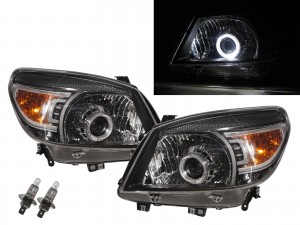 CrazyTheGod Ranger 2009-2011 SUV 5D Guide LED Angel-Eye Projector Headlight Headlamp Black for FORD RHD