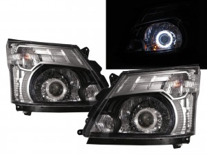CrazyTheGod 300 Series Second generation 2011-present Truck 2D CCFL Projector Headlight Headlamp Black for HINO RHD