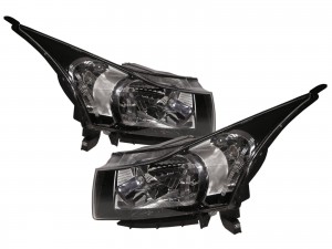 CrazyTheGod Cruze J300 First generation 2008-2011 Clear Headlight Headlamp Black for HOLDEN LHD