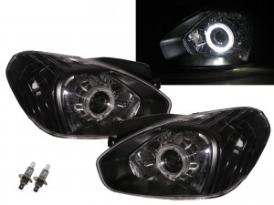CrazyTheGod Accent/Verna MC Third generation 2005-2011 Sedan/Hatchback 3D/4D Guide LED Angel-Eye Projector Headlight Headlamp Black V1 for HYUNDAI LHD