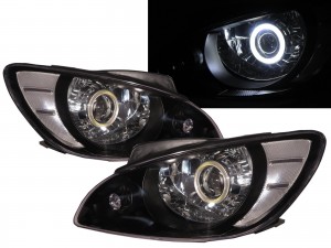 CrazyTheGod Getz/Click 2005-2011 FACELIFT Hatchback 3D/5D COB Projector Headlight Headlamp Black for HYUNDAI RHD